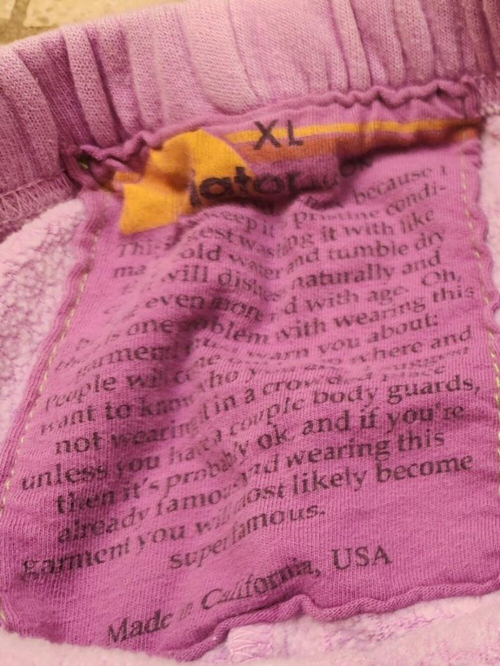 Aviator Nation Governors Ball Purple Graphic Sweatpants XL Made in USA - Picture 7 of 9